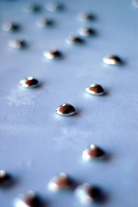 Close-up of gemstones on fabric