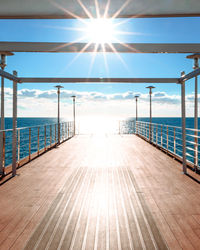 Scenic view of sea against sky on sunny day
