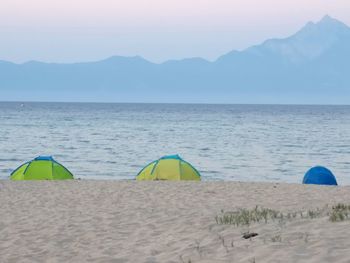 Scenic view of beach against sky