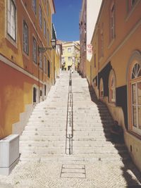 Narrow alley along buildings