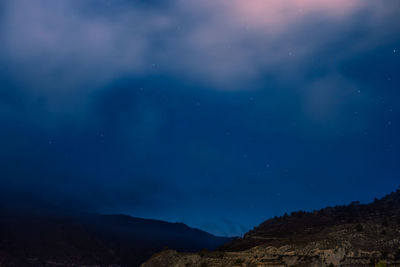 Scenic view of sea against sky at night