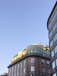 Low angle view of building against clear sky