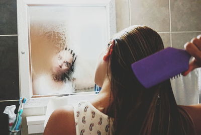 Woman looking at camera