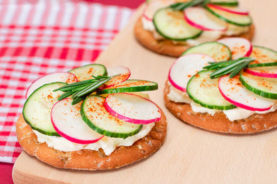 Close-up of food on table