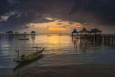 Kenjeran beach view in surabaya, indonesia