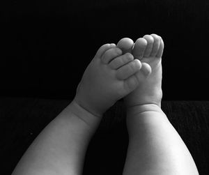 Close-up of baby legs