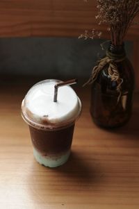 Close-up of coffee on table