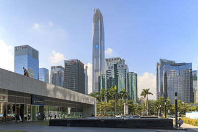 Ping an finance centre with cityscape against sky