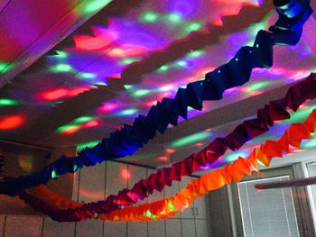 Low angle view of colorful lanterns