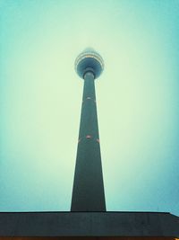 Low angle view of communications tower