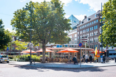 City street with buildings in background