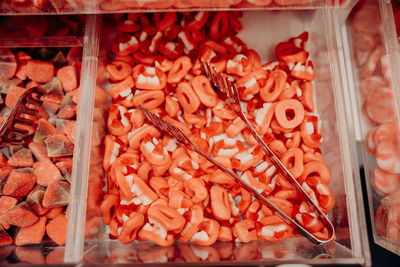 High angle view of food for sale at market