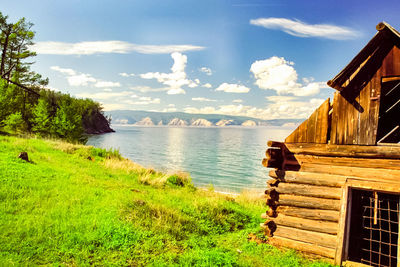 Scenic view of land against sky