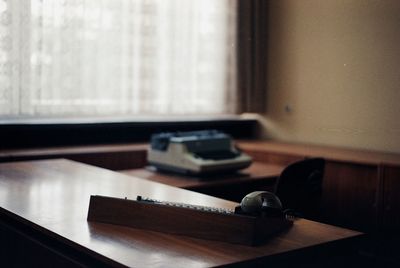 Close-up of laptop on table