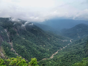 High angle view of landscape against sky