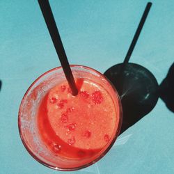 Close-up of red wine on table