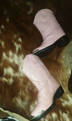 Low section of man wearing shoes