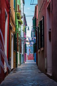 Narrow alley amidst buildings in city