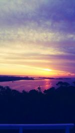 Scenic view of sea against sky at sunset