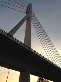 Low angle view of suspension bridge