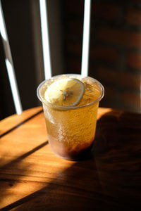 Close-up of drink on table