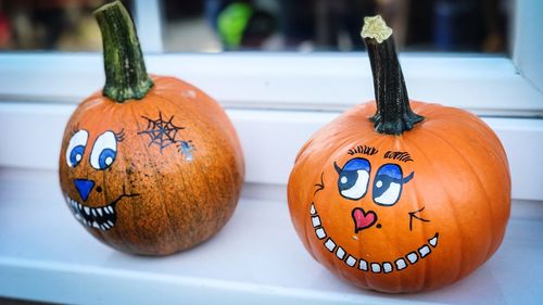 Close-up of pumpkin on table