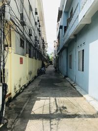 Narrow alley amidst buildings in city