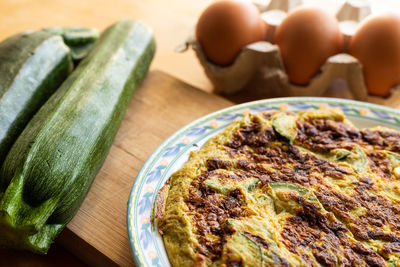 Homemade zucchini omelette