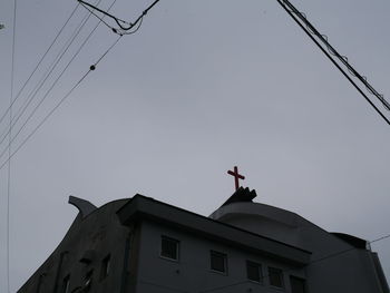 Low angle view of building against clear sky