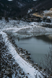 Scenic view of frozen lake