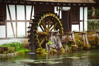 Reflection of built structure in water