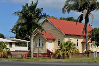 Houses with trees in background