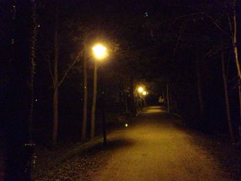 Empty road at night