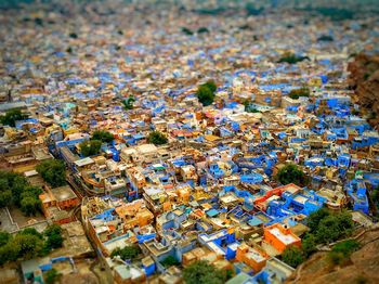 Tilt-shift image of cityscape