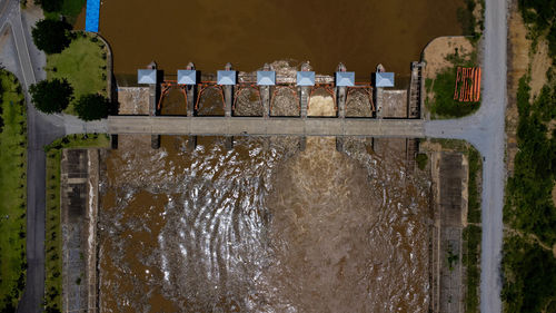 High angle view of fountain