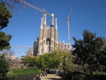 Low angle view of temple against clear sky