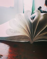 Close-up of book on table