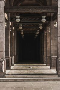 Interior of illuminated building