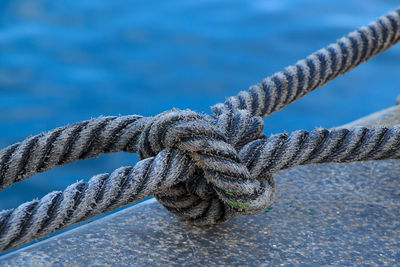 Close-up of rope tied knot