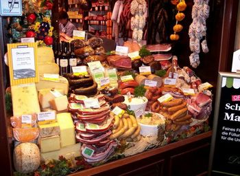 Variety of food for sale at market stall