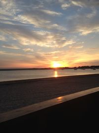 Scenic view of sea at sunset