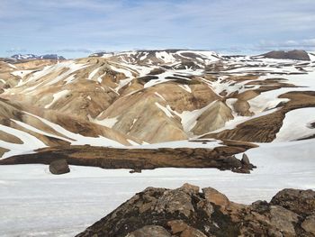 Beautiful and rugged landscape in iceland with glaciers