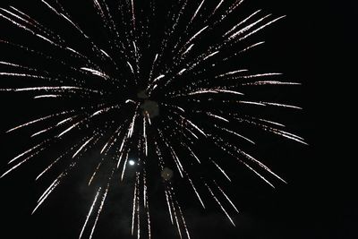 Low angle view of firework display