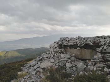 Scenic view of rocky mountains against sky
