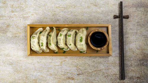 High angle view of electric lamp on wall