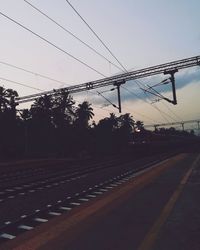 Railroad tracks against sky