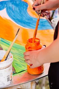 Close-up of woman holding ice cream