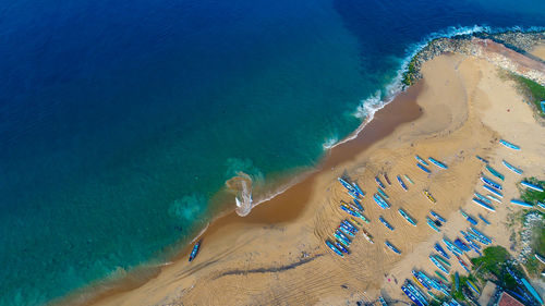 High angle view of beach