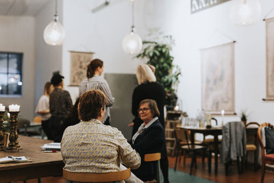 People sitting in restaurant