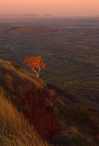 Scenic view of landscape against sky at sunset